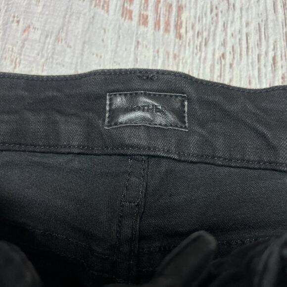 MOTHER Looker Ankle Fray Skinny Jeans SIZE 25 Guilty as Sin Black Denim - Picture 9 of 13